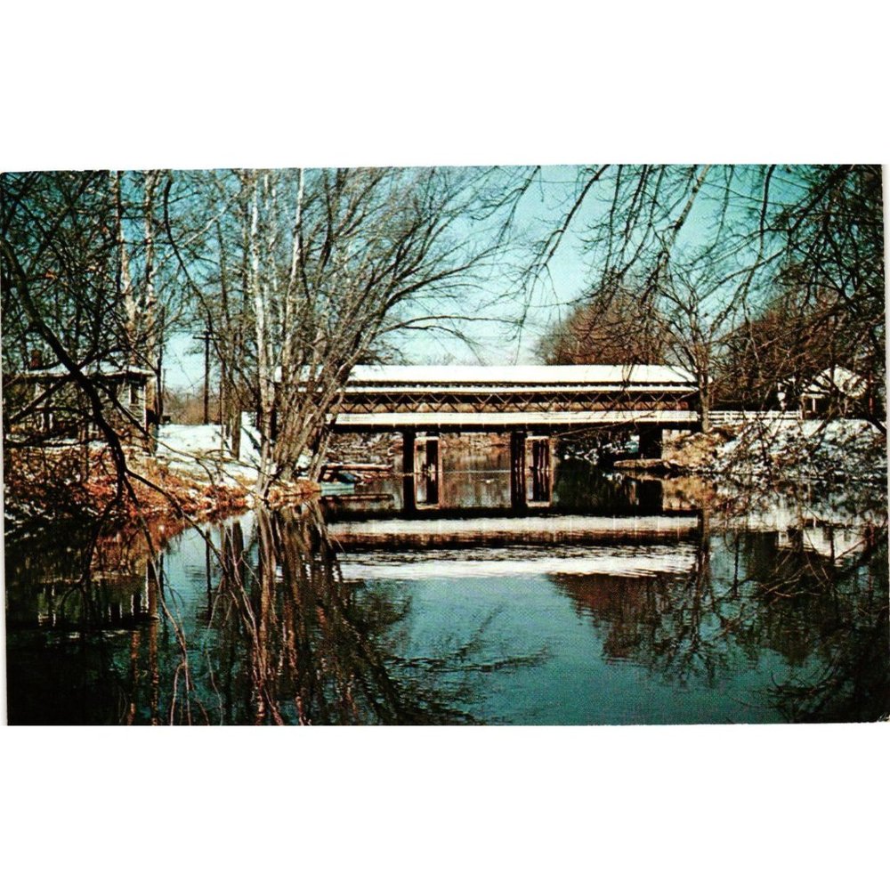 Trumbull County Covered Bridge Ohio Postcard Travel Souvenir Unposted Vintage
